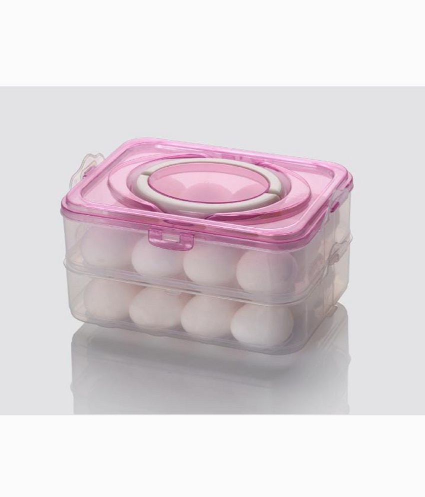     			KKart 24 Grid Double Layer Egg Storage Container Transparent Egg Basket