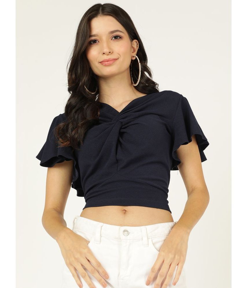     			Prettify Blue Cotton Blend Women's Crop Top ( Pack of 1 )