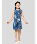 Aarika Denim Shift Dress For Girls ( Pack of 1 , Denim Blue )