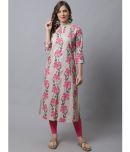 Pistaa Viscose Printed Front Slit Women's Kurti - Pink ( Pack of 1 )