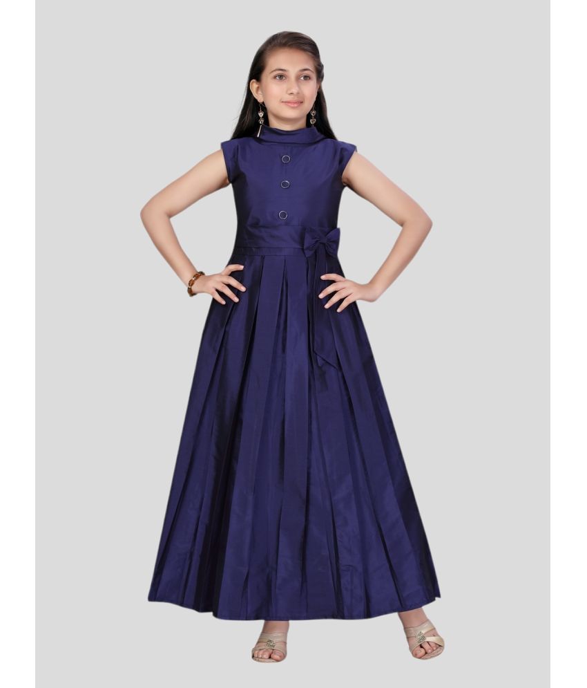     			Aarika Silk Gown For Girls ( Pack of 1 , Navy Blue )