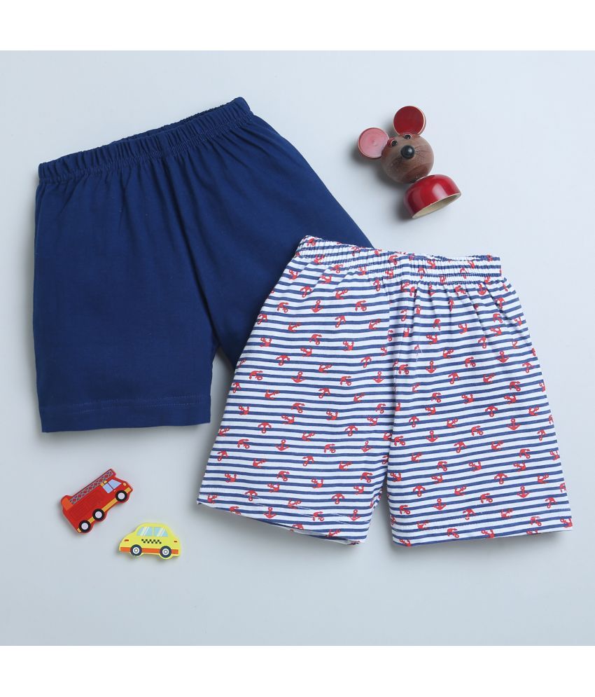     			BUMZEE - Navy Cotton Boys Shorts ( Pack of 2 )