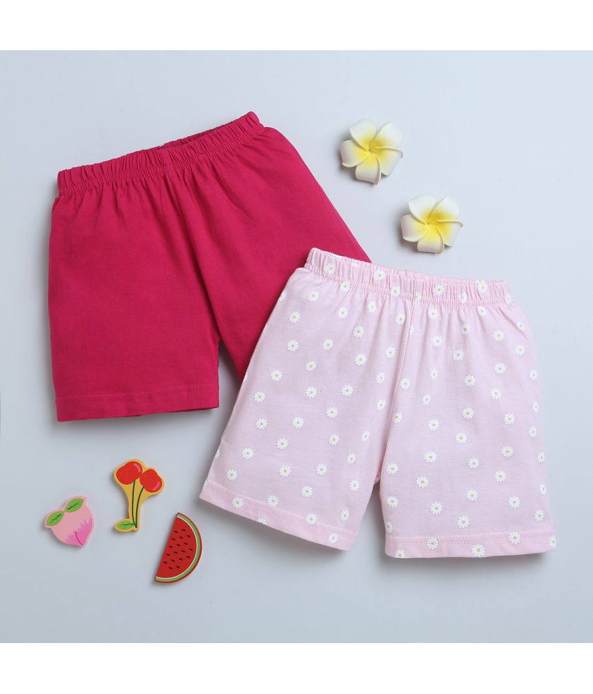     			BUMZEE Pink & Light Pink Girls Shorts Pack Of 2 Age - 12-18 Months