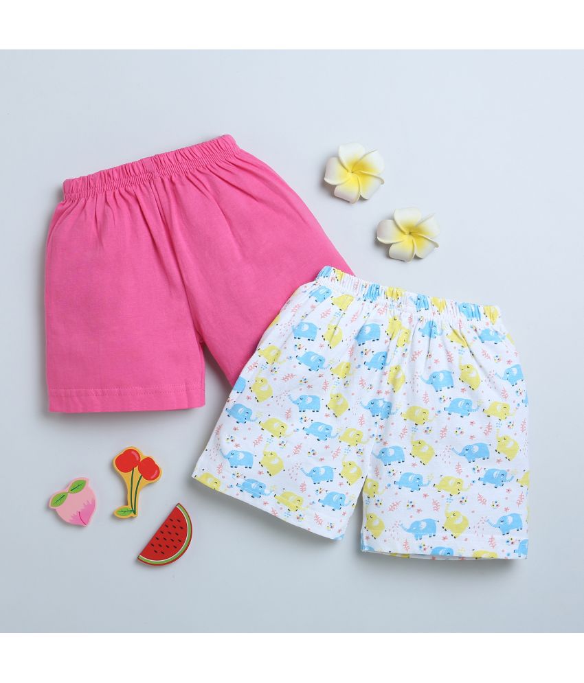     			BUMZEE Pink & White Girls Shorts Pack Of 2 Age - 18-24 Months