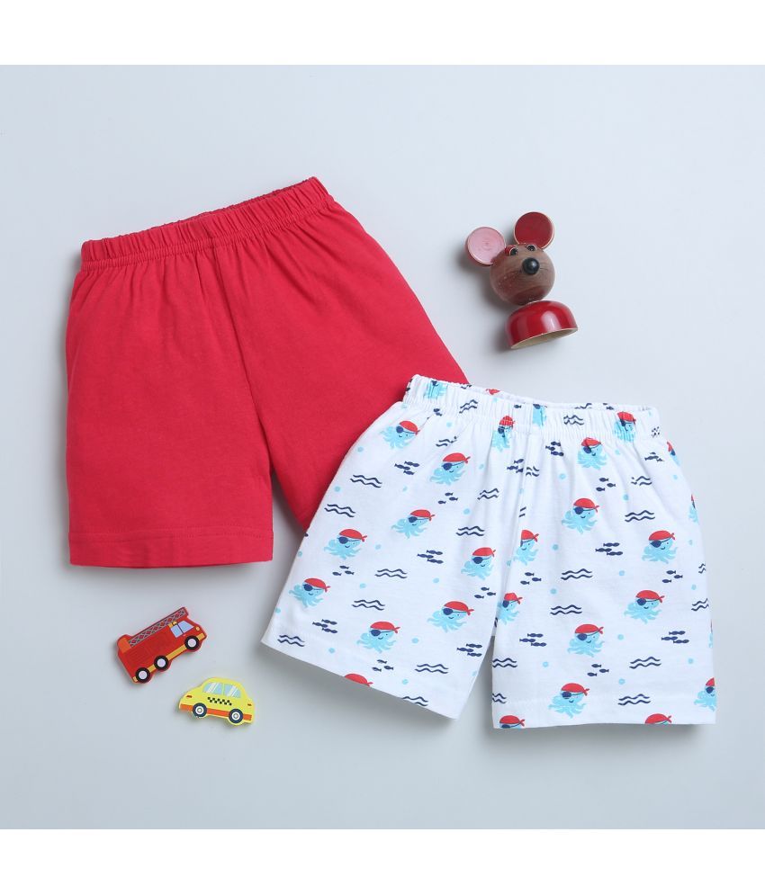     			BUMZEE - Red Cotton Boys Shorts ( Pack of 2 )