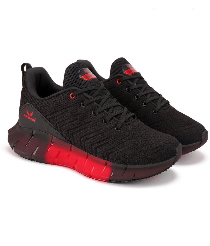     			Bersache Black Men's Sports Running Shoes