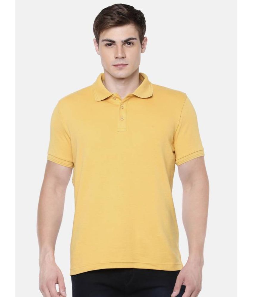     			Ramraj cotton Cotton Regular Fit Solid Half Sleeves Men's Polo T Shirt - Yellow ( Pack of 1 )