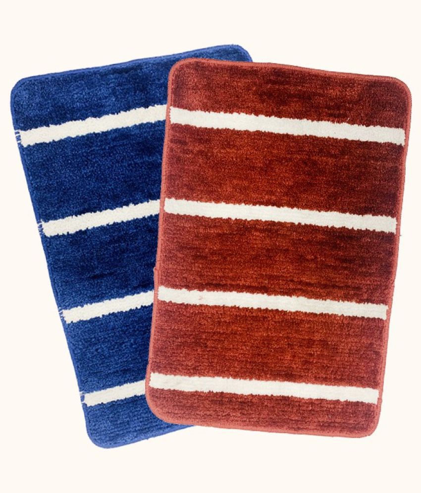     			Status Anti-skid Microfibre Bath Mat Other Sizes cm ( Pack of 2 ) - Maroon