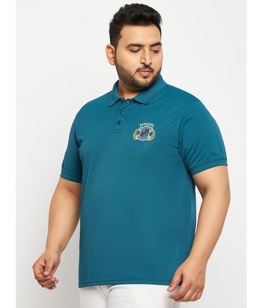     			Auxamis Cotton Blend Regular Fit Embroidered Half Sleeves Men's Polo T Shirt - Blue ( Pack of 1 )