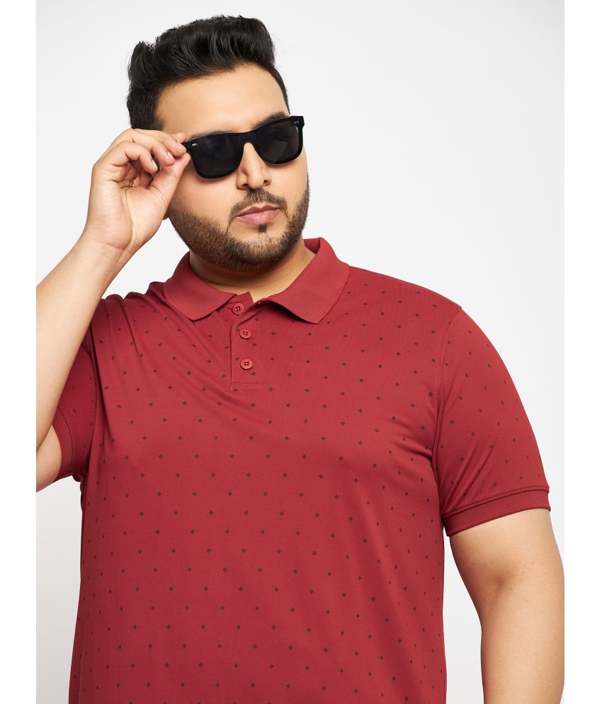     			Auxamis Cotton Blend Regular Fit Printed Half Sleeves Men's Polo T Shirt - Rust ( Pack of 1 )