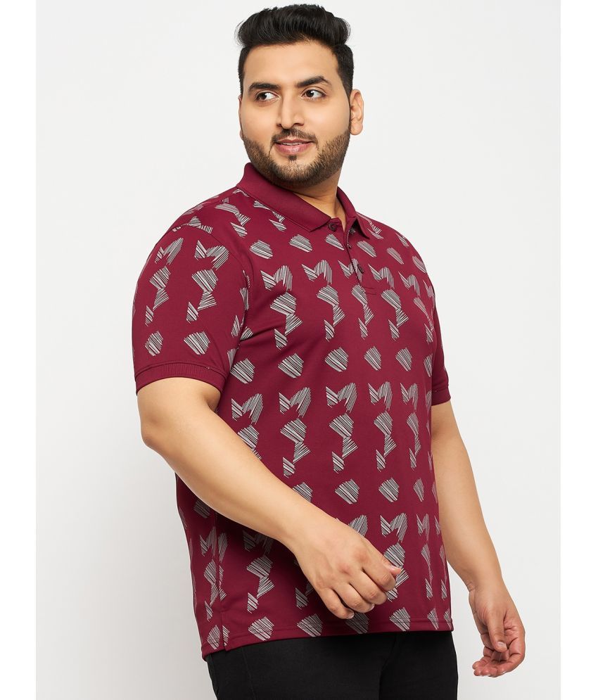     			Auxamis Pack of 1 Cotton Blend Regular Fit Printed Half Sleeves Men's Polo T Shirt ( Maroon )