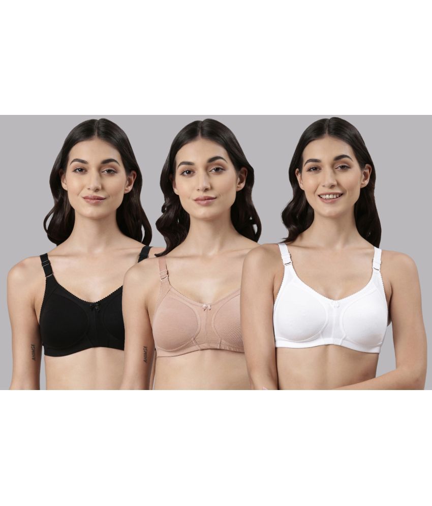     			Dollar Missy Multicolor Cotton Non Padded Women's Everyday Bra ( Pack of 3 )