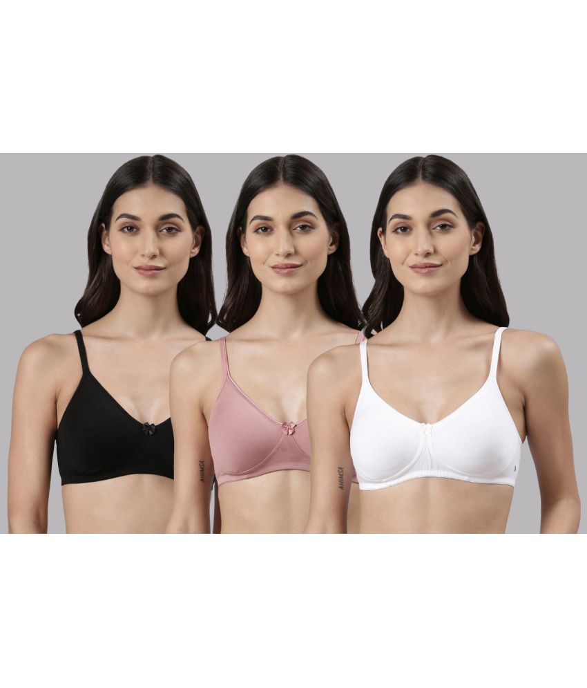     			Dollar Missy Multicolor Cotton Non Padded Women's T-Shirt Bra ( Pack of 3 )