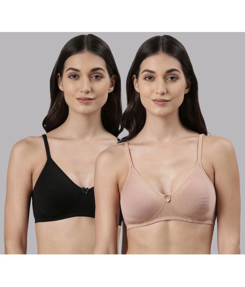     			Dollar Missy Multicolor Cotton Non Padded Women's T-Shirt Bra ( Pack of 2 )