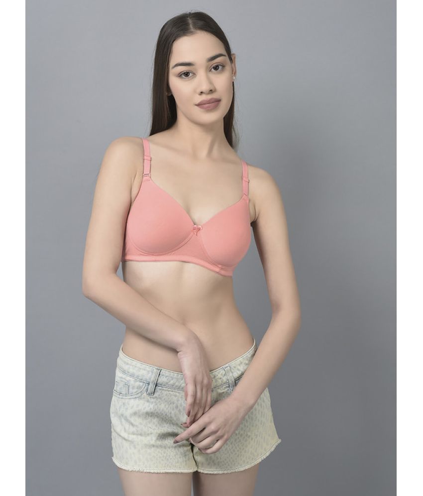     			Dollar Missy Pink Cotton Lightly Padded Women's T-Shirt Bra ( Pack of 1 )