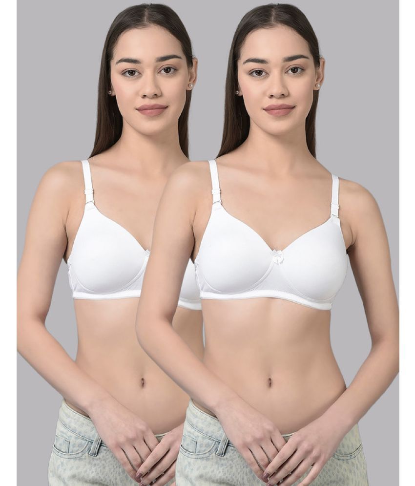     			Dollar Missy Pack of 2 Cotton Lightly Padded Women's T-Shirt Bra ( White )