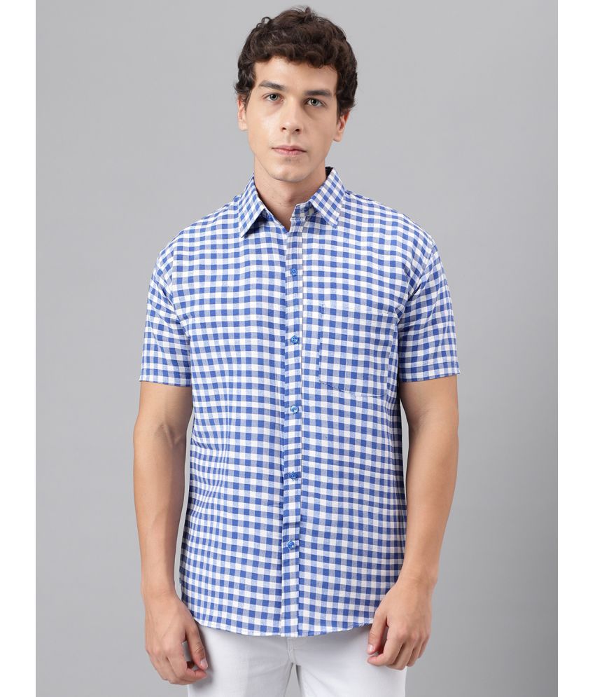     			RIAG 100% Cotton Regular Fit Checks Half Sleeves Men's Casual Shirt - Navy Blue ( Pack of 1 )
