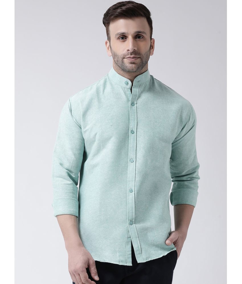     			RIAG 100% Cotton Regular Fit Self Design Full Sleeves Men's Casual Shirt - Green ( Pack of 1 )