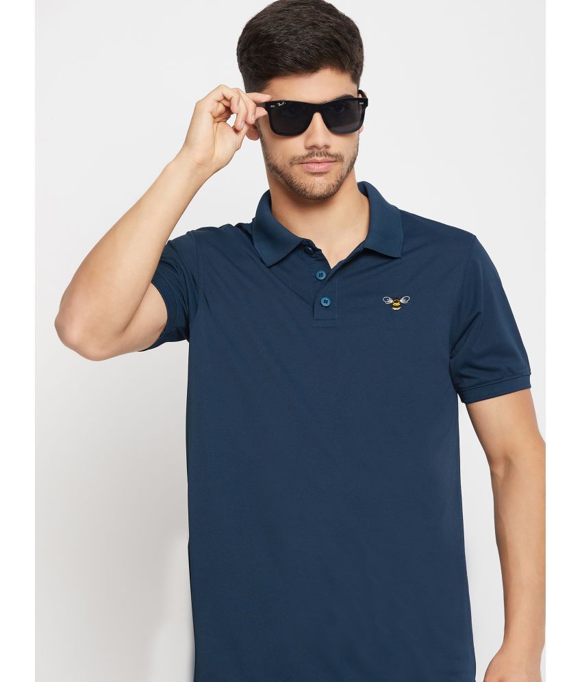     			Auxamis Cotton Blend Regular Fit Solid Half Sleeves Men's Polo T Shirt - Navy ( Pack of 1 )