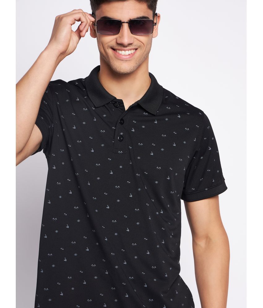     			Auxamis Cotton Blend Regular Fit Printed Half Sleeves Men's Polo T Shirt - Black ( Pack of 1 )