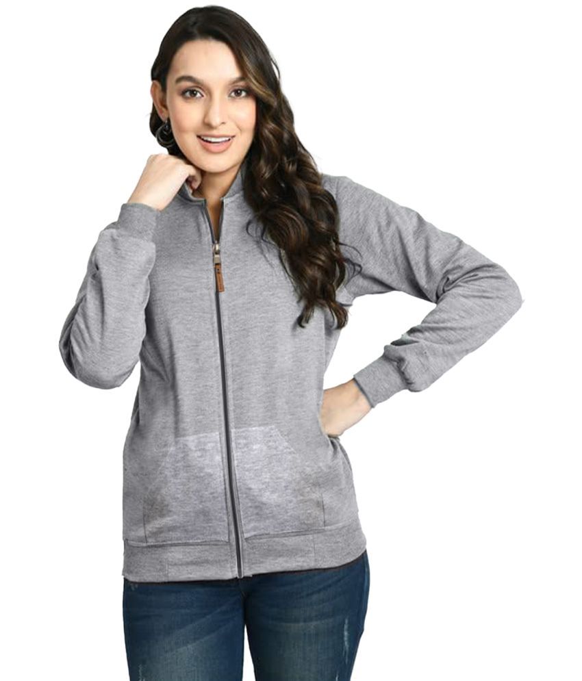     			Leotude - Fleece Grey Bomber Jackets