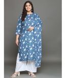 Tissu Cotton Printed Kurti With Palazzo Women's Stitched Salwar Suit - Blue ( Pack of 1 )