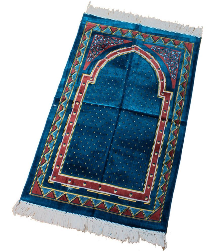     			ADIRNY Blue Single Regular Velvet Prayer Mat ( 110 X 70 cm )