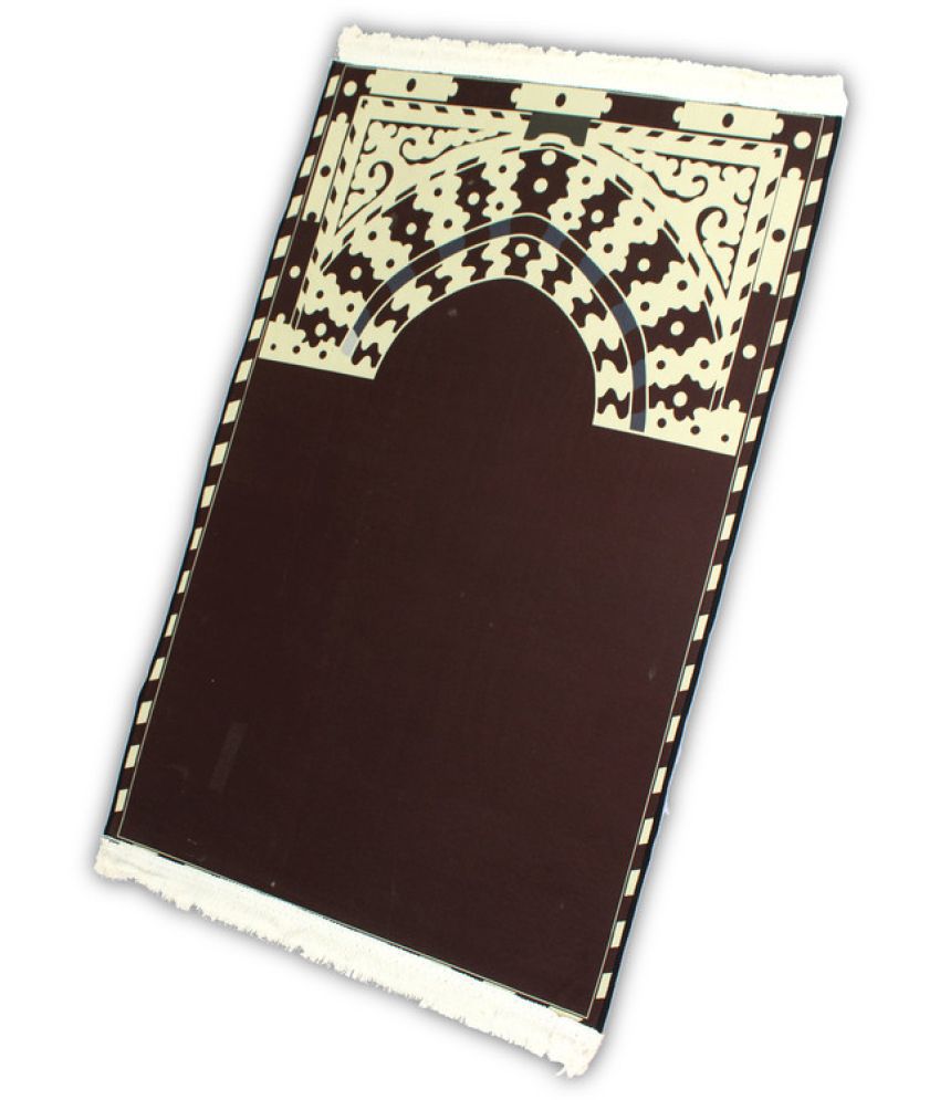     			ADIRNY Brown Single Regular Poly Cotton Prayer Mat ( 110 X 70 cm )