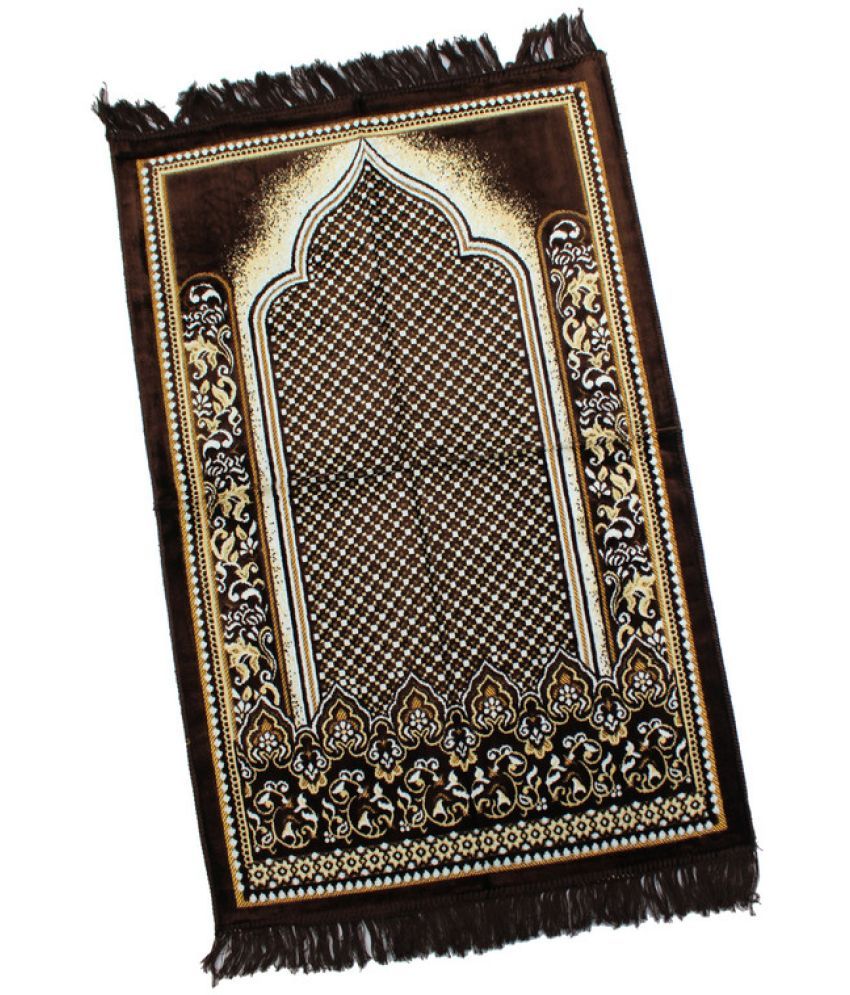     			ADIRNY Brown Single Regular Velvet Prayer Mat ( 110 X 70 cm )