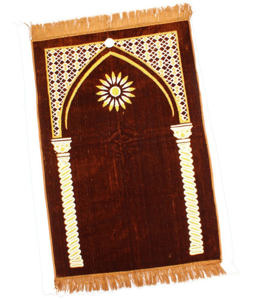     			ADIRNY Brown Single Regular Velvet Prayer Mat ( 110 X 70 cm )