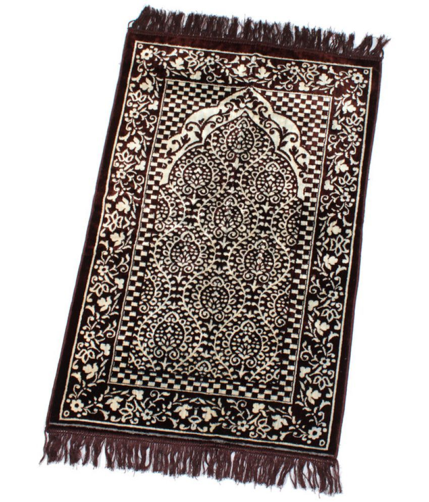     			ADIRNY Brown Single Regular Velvet Prayer Mat ( 110 X 70 cm )