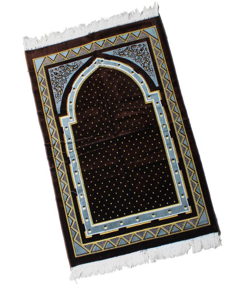     			ADIRNY Brown Single Regular Velvet Prayer Mat ( 110 X 70 cm )