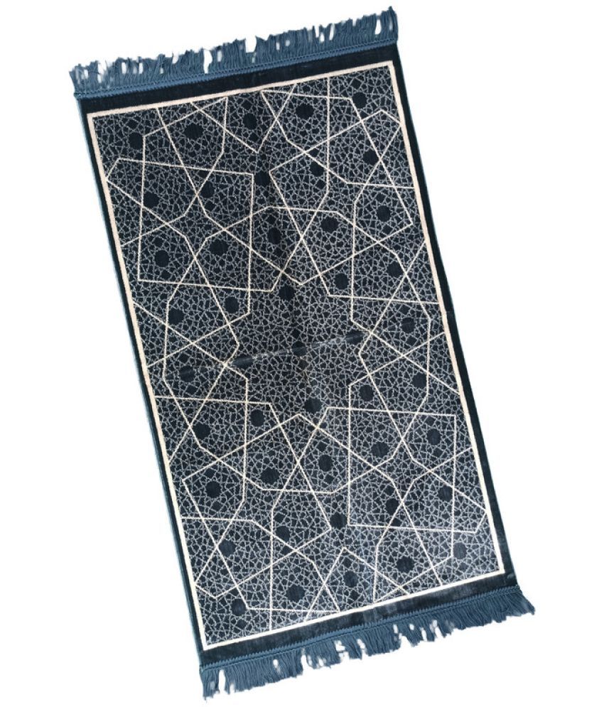     			ADIRNY Gray Single Regular Velvet Prayer Mat ( 115 X 65 cm )