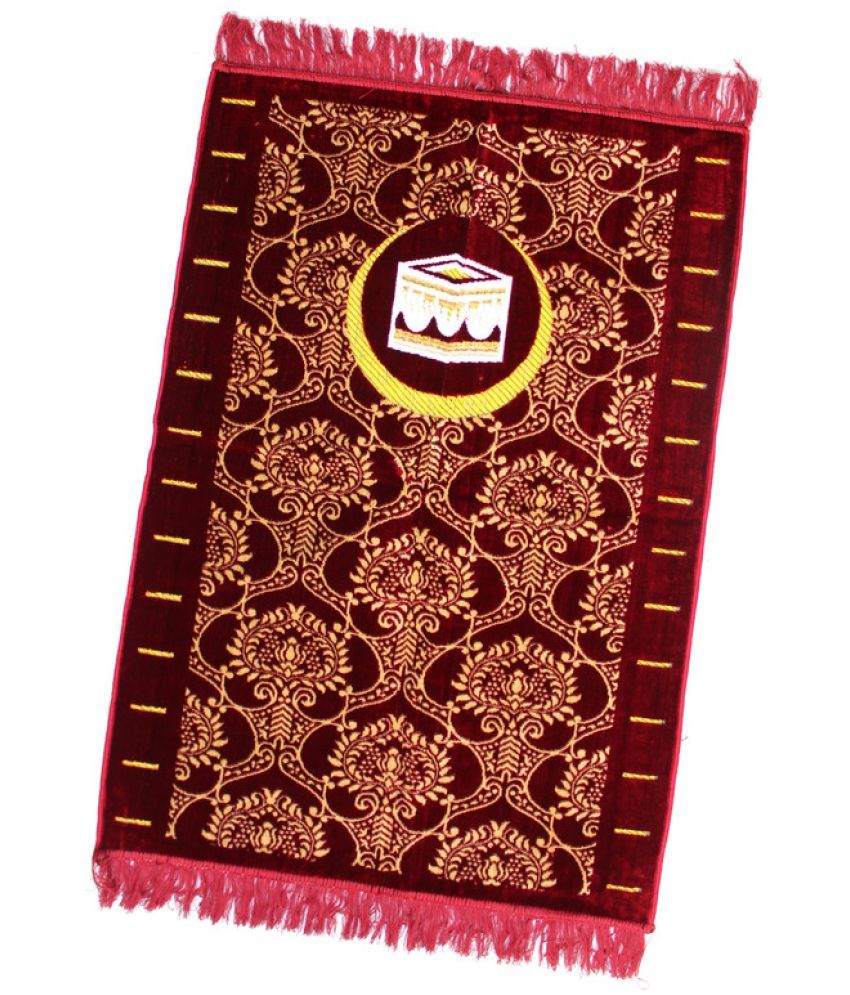     			ADIRNY Maroon Single Regular Velvet Prayer Mat ( 110 X 70 cm )