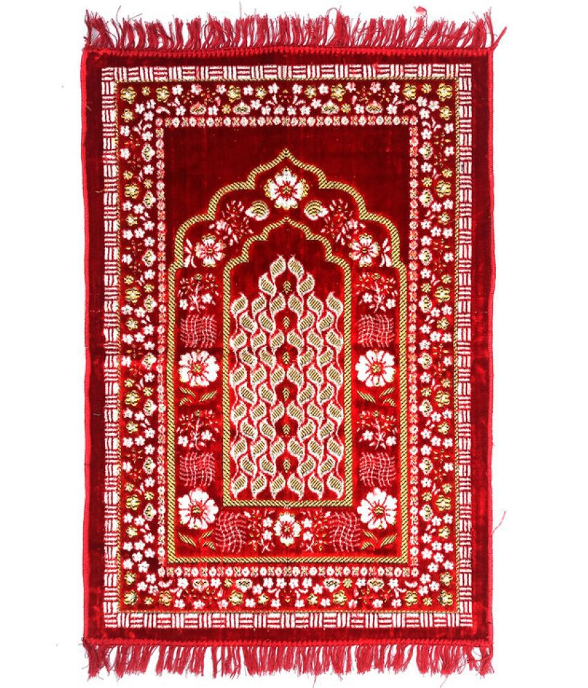     			ADIRNY Red Single Regular Velvet Prayer Mat ( 110 X 70 cm )