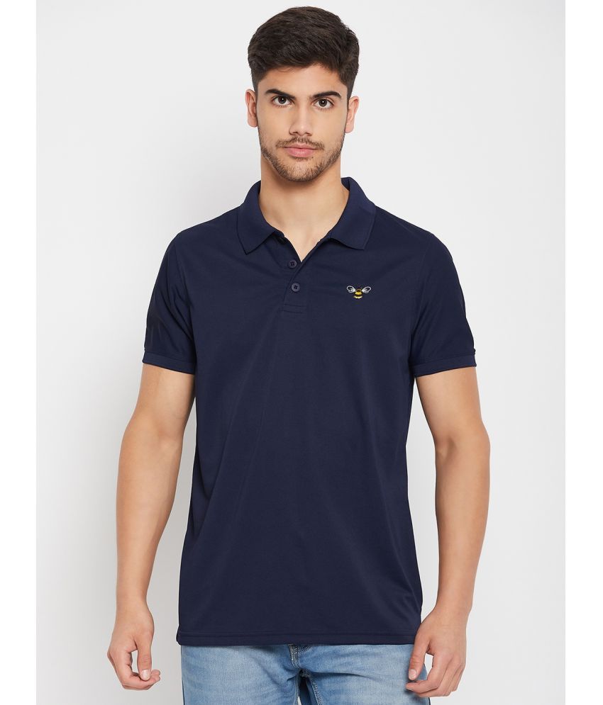     			Auxamis Cotton Blend Regular Fit Solid Half Sleeves Men's Polo T Shirt - Navy ( Pack of 1 )