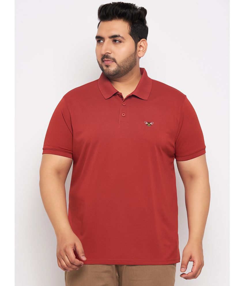     			Auxamis Cotton Blend Regular Fit Solid Half Sleeves Men's Polo T Shirt - Rust ( Pack of 1 )