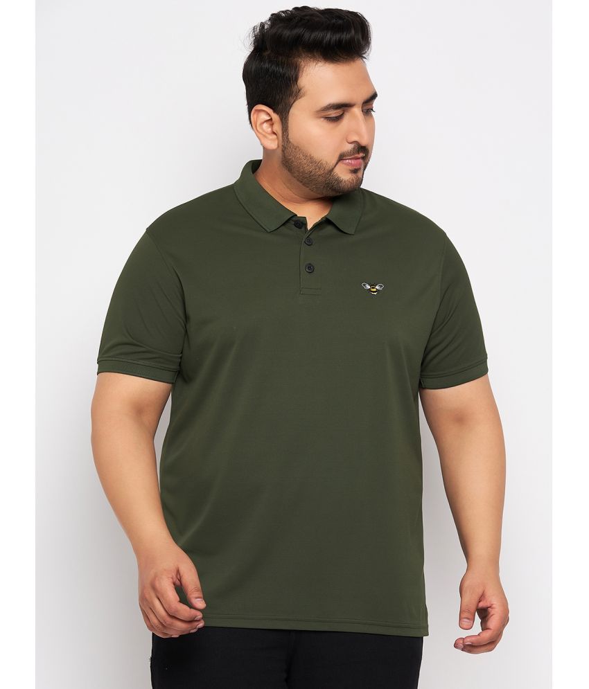     			Auxamis Pack of 1 Cotton Blend Regular Fit Solid Half Sleeves Men's Polo T Shirt ( Olive )