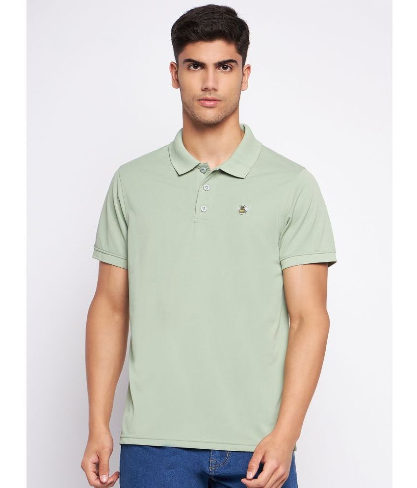     			Auxamis Cotton Blend Regular Fit Solid Half Sleeves Men's Polo T Shirt - Green ( Pack of 1 )
