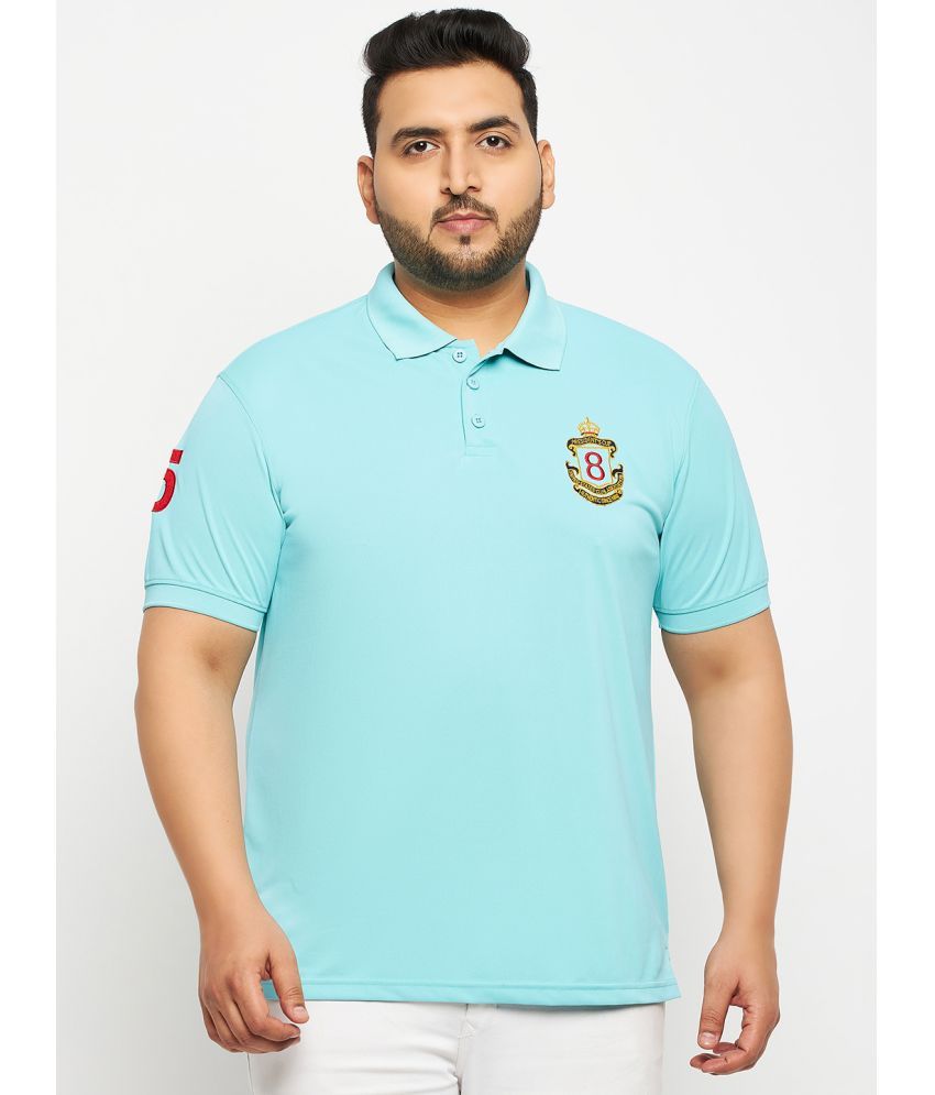     			Auxamis Cotton Blend Regular Fit Solid Half Sleeves Men's Polo T Shirt - Aqua ( Pack of 1 )