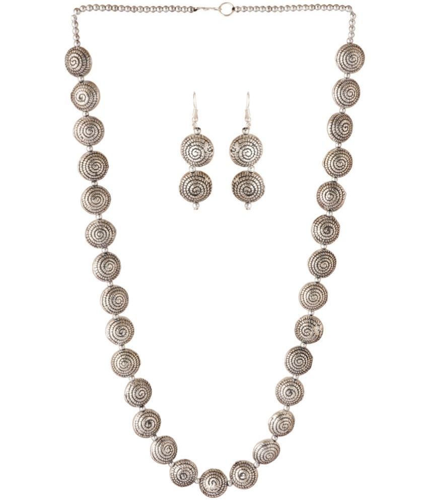     			BLUE PIXEL PRODUCTS - Silver German Necklace Set ( Pack of 1 )