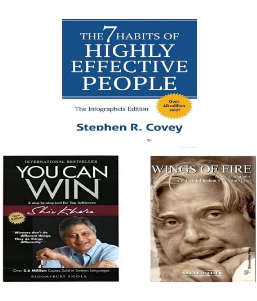     			( Combo of 3 books ) The 7 Habits Of Highly Effective People & You Can Win & Wings of Fire: An Autobiography Paperback