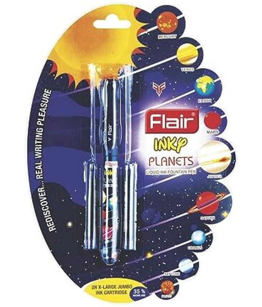     			FLAIR Inky Series Planets Liquid Ink, 2 Pieces X-Large Jumbo Cartridges Each Pack Fountain Pen (Pack of 8, Blue)