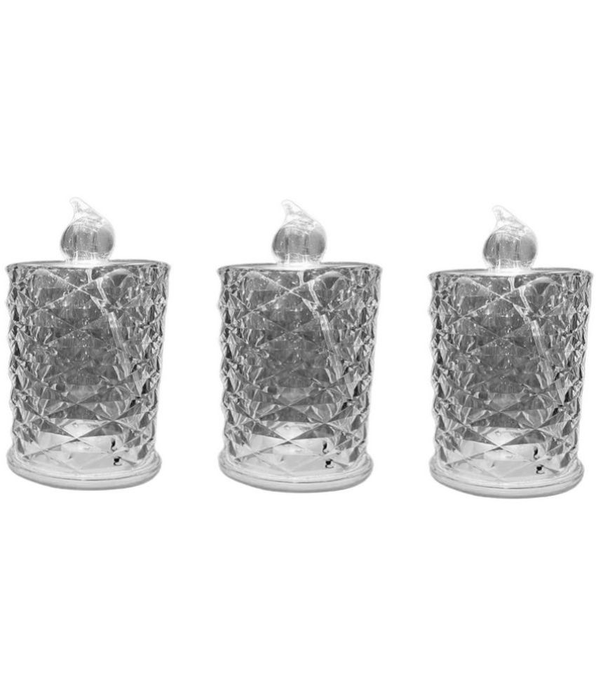     			Green Tales - Off-White LED Tea Light Candle 8 cm ( Pack of 3 )