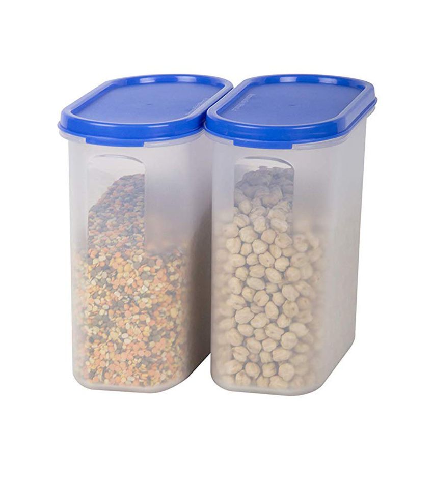     			HOMETALES - Grocery/Dal/Pasta Polyproplene Navy Blue Food Container ( Set of 2 )