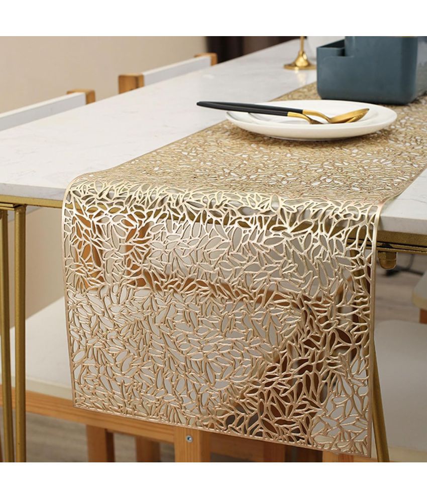     			HOMETALES PVC 6 Seater Table Runner ( 150 cm x 33 cm ) Single - Gold