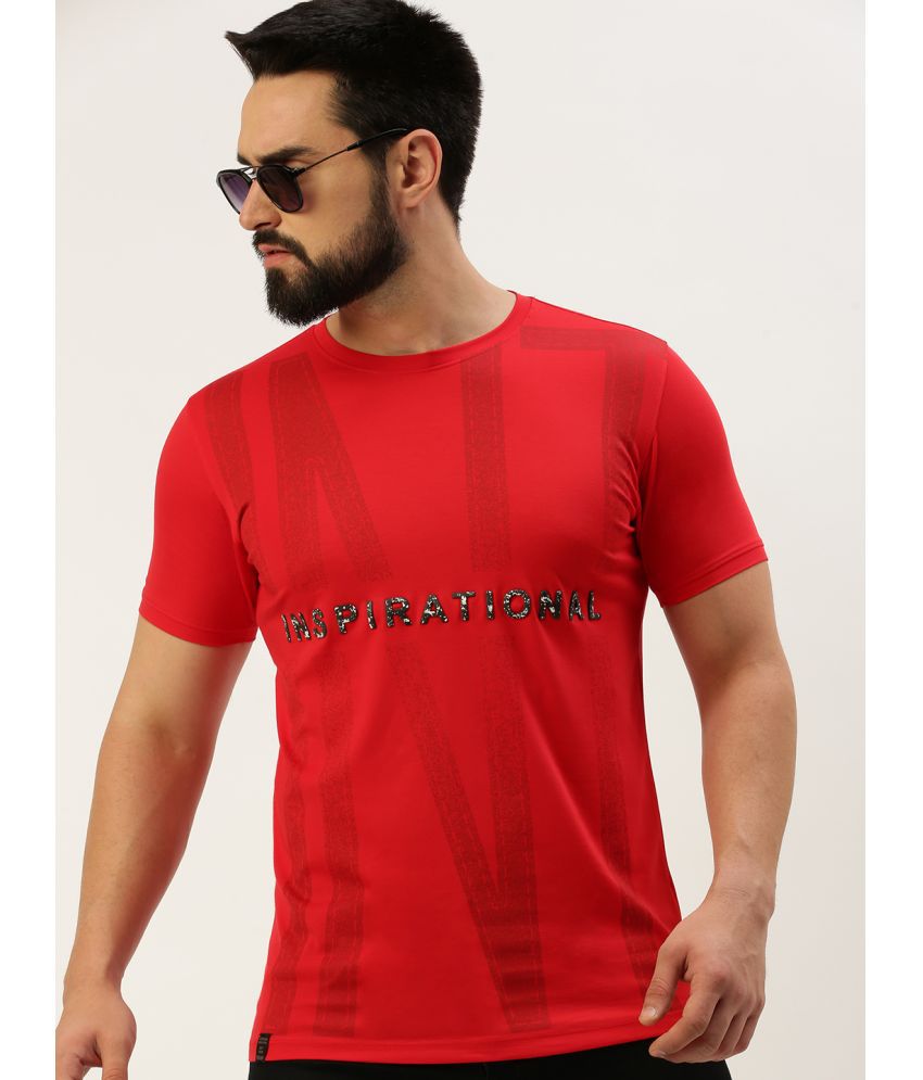     			Showoff Cotton Slim Fit Printed Half Sleeves Men's T-Shirt - Red ( Pack of 1 )