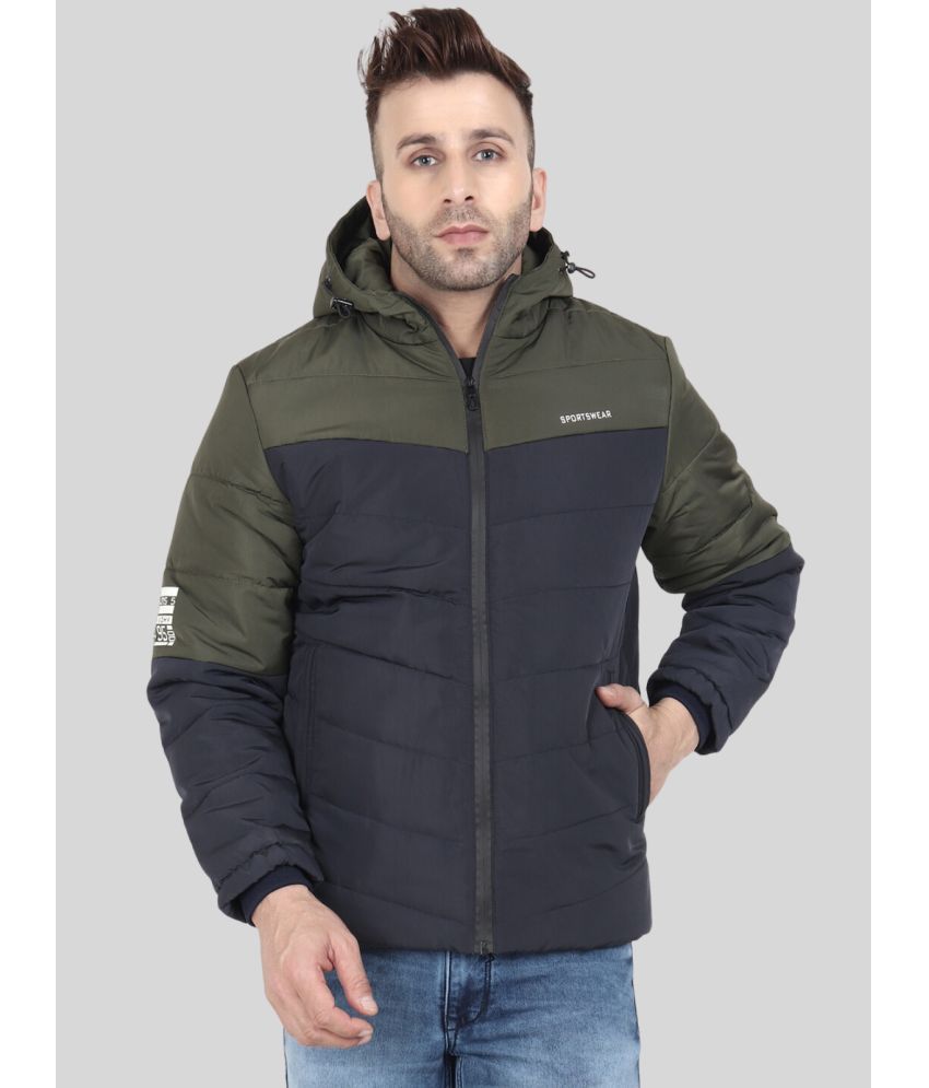     			xohy Nylon Men's Quilted & Bomber Jacket - Green ( Pack of 1 )