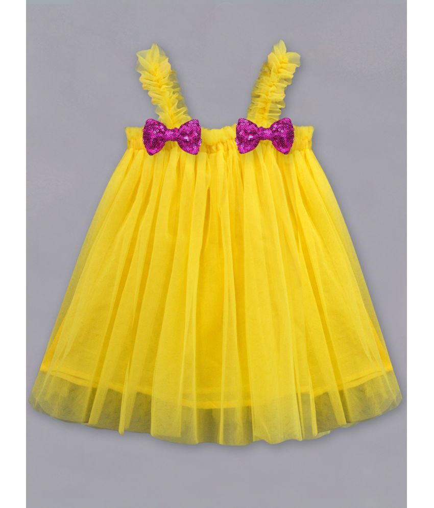     			A.T.U.N. - Yellow Net Girls A-line Dress ( Pack of 1 )