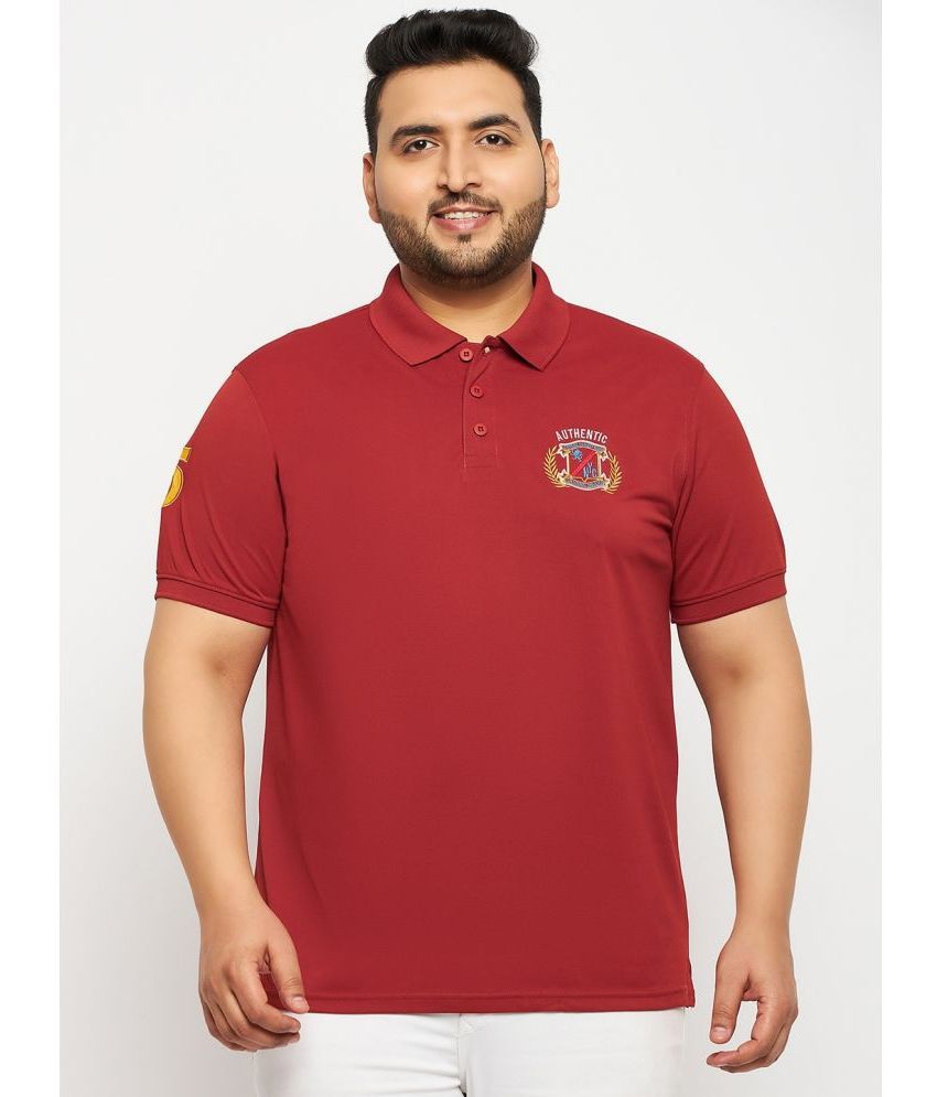     			Auxamis Cotton Blend Regular Fit Embroidered Half Sleeves Men's Polo T Shirt - Red ( Pack of 1 )